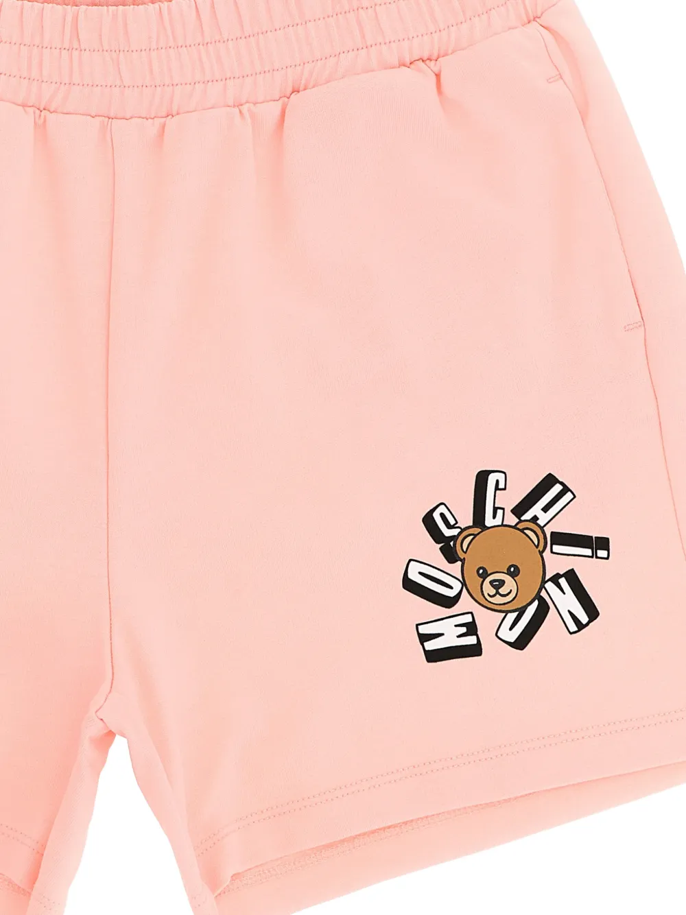 Шорты с принтом медвежонка Moschino Kids, розовый — фото 3