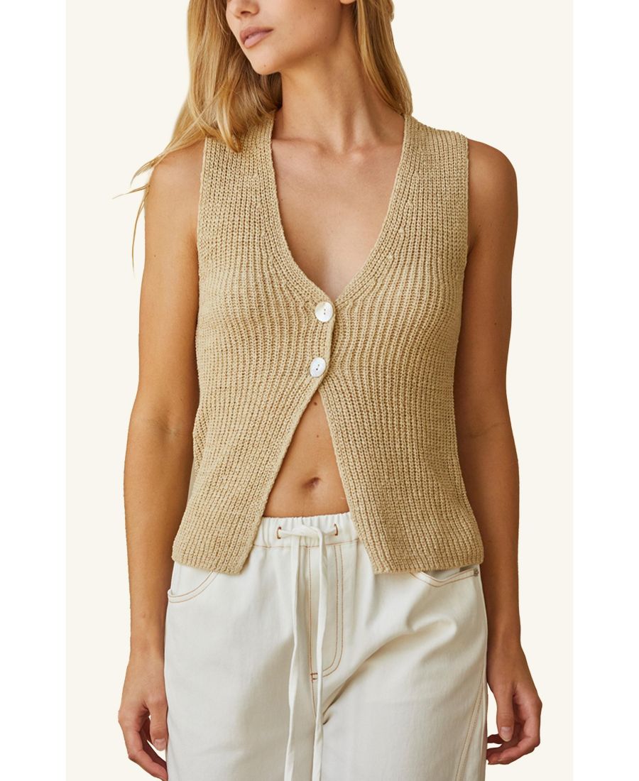 

Женский жилет-свитер Janie Beachy CRESCENT, Beige/khaki + beige