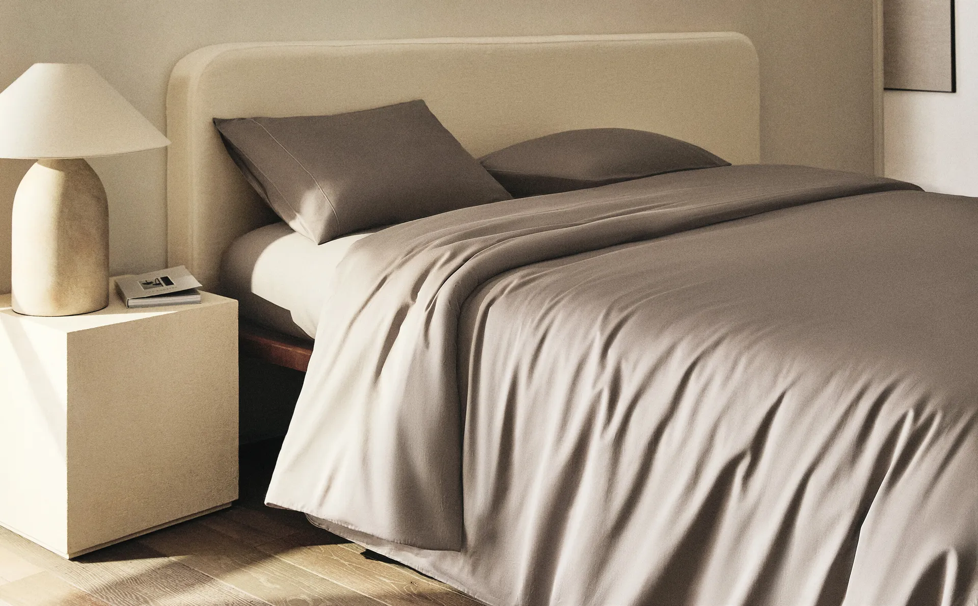 

(300 нитей) пододеяльник из сатина Zara Home, бежевый
