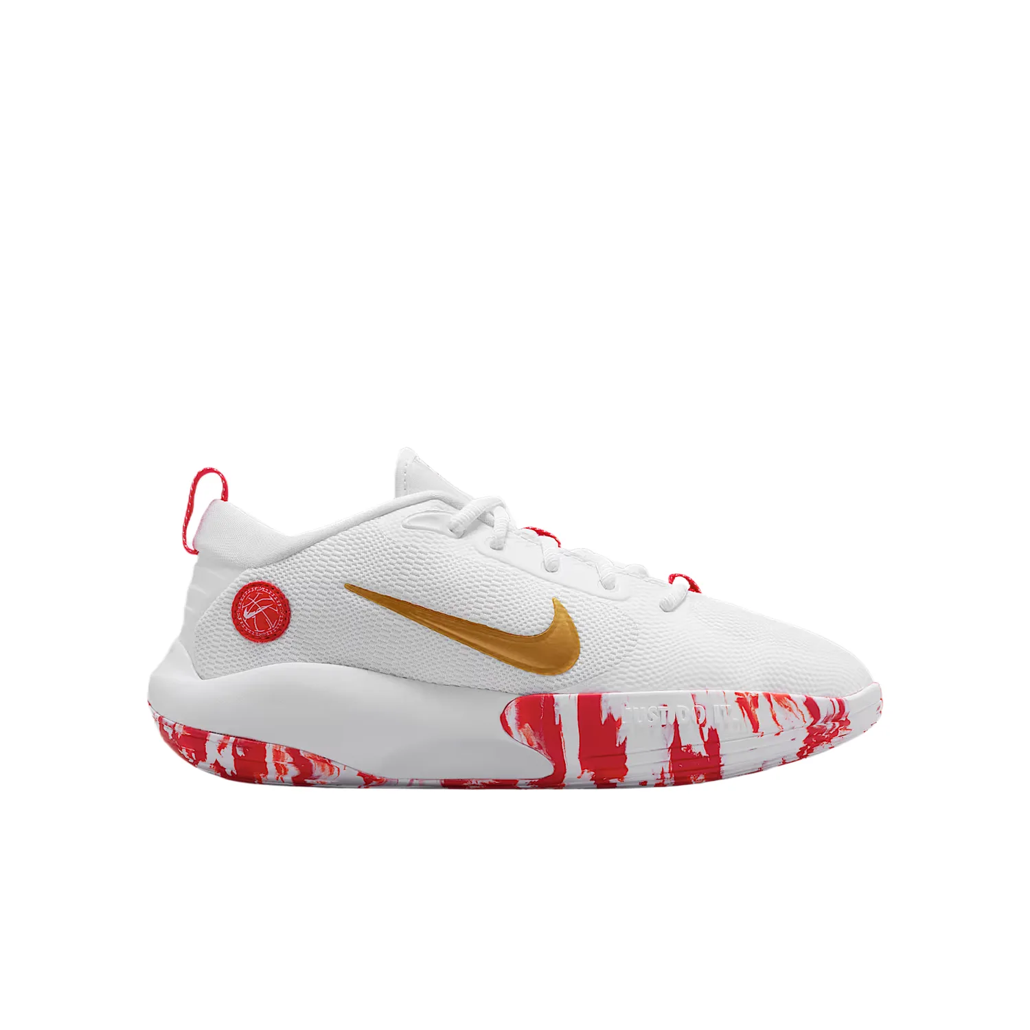 ISOFLY Rebound And Breathable низкие баскетбольные кроссовки для детей Nike, White/University Red/Metallic — фото 3