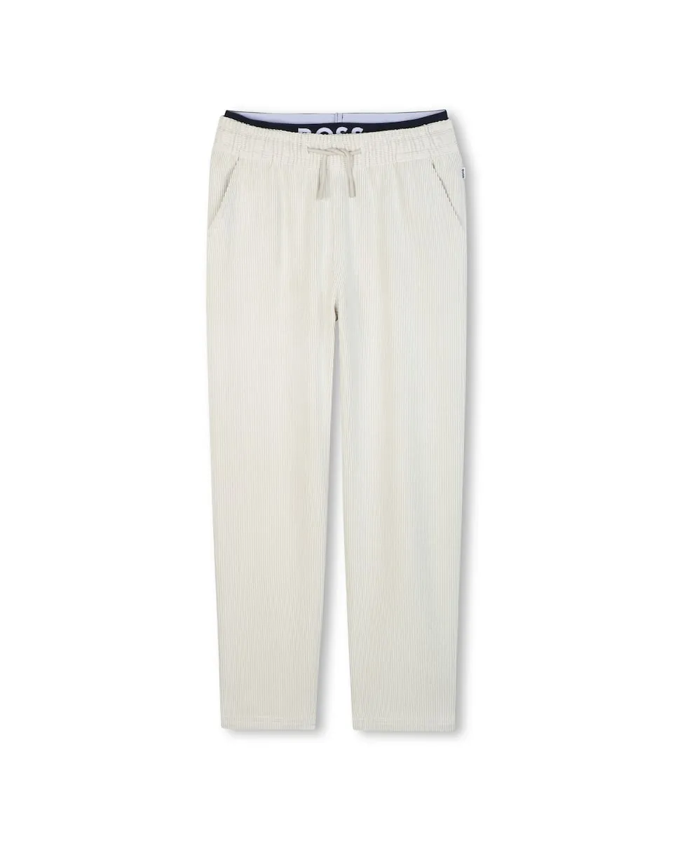 

Детские спортивные штаны естественного однотонного цвета BOSS Kidswear