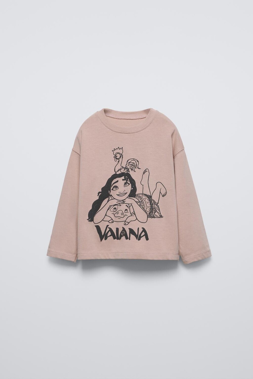 

Футболка с рельефным принтом vaiana disney ZARA, пыльно-розовый