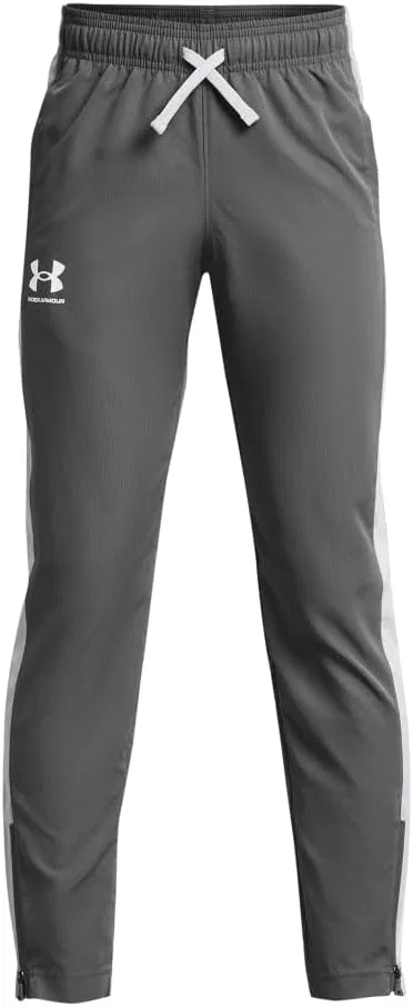 Детские спортивные брюки Under Armour Boys Sportstyle из тканого материала - водоотталкивающие, (025) Castlerock/Mod Gray/White