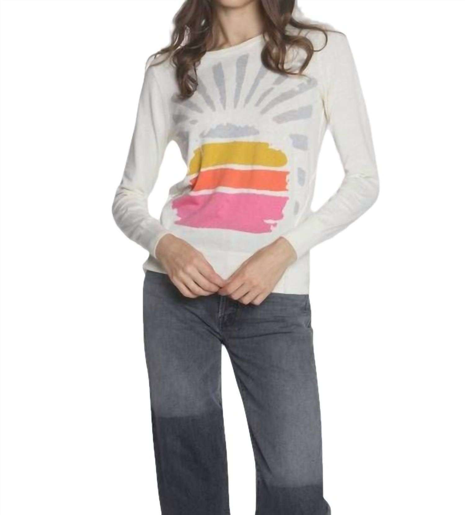 

Топ Sunburst Crew в белом цвете Multi LABEL+thread
