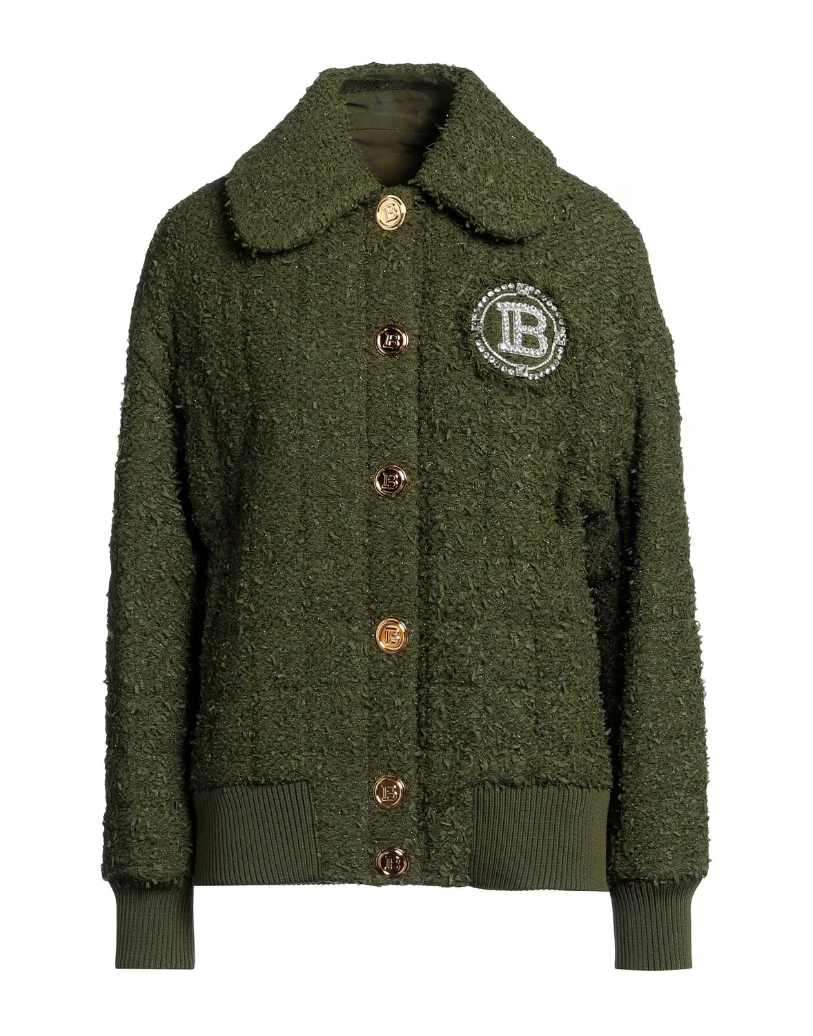 Жакет из твида BALMAIN Military green