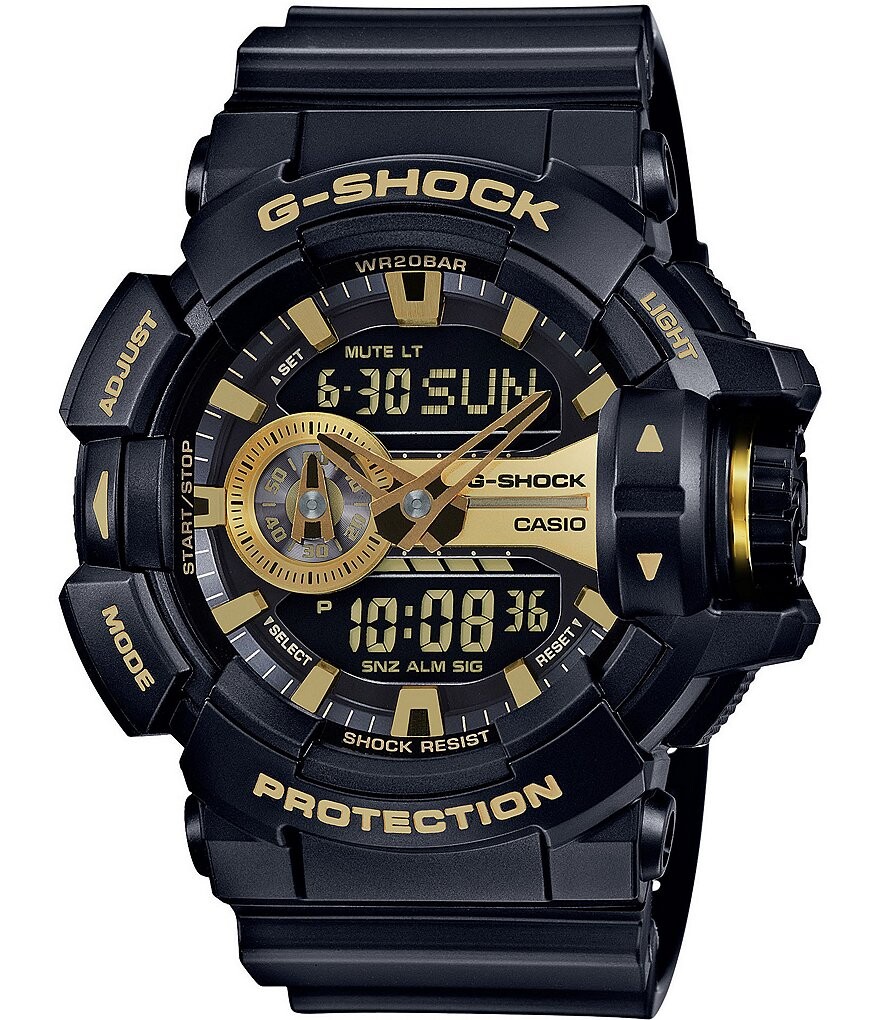 

Часы G-Shock с поворотным циферблатом Ana-Digi из смолы и нержавеющей стали, часы мирового времени, черный