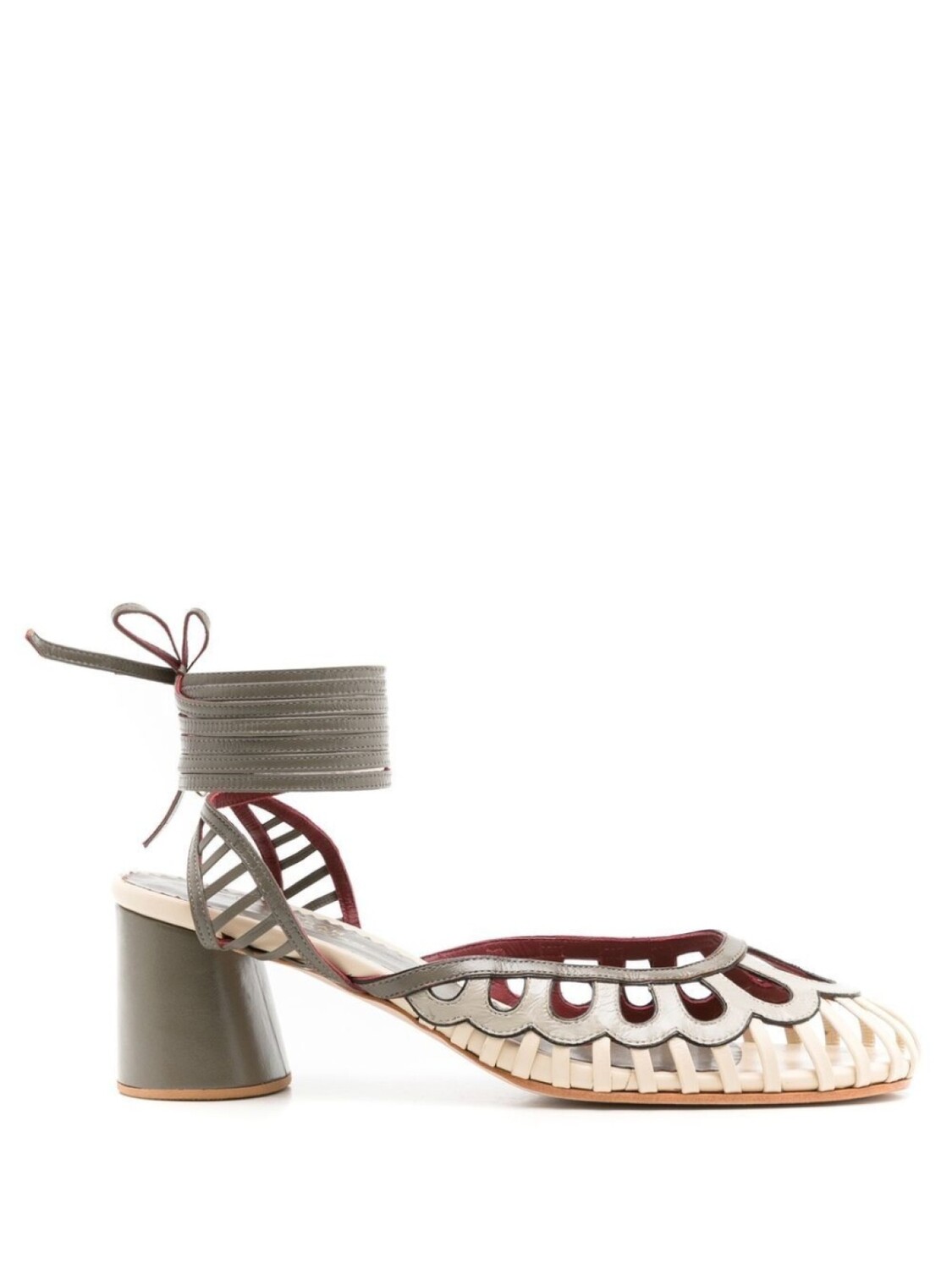 

Sarah Chofakian Lilibet 50mm ankle-tie sandals, зеленый