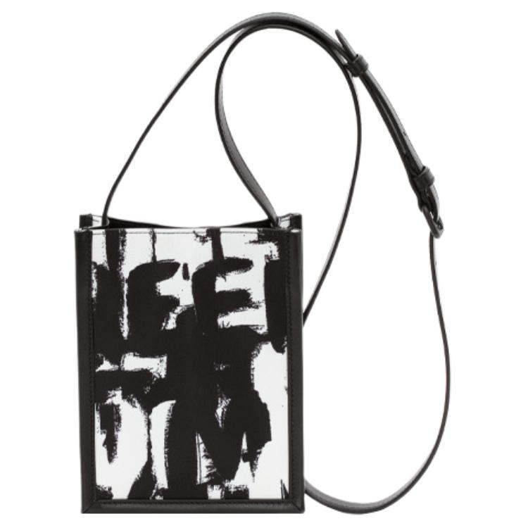 

Alexander McQueen Граффити полиэстер наплечная сумка, кроссбоди мини мужская black/white
