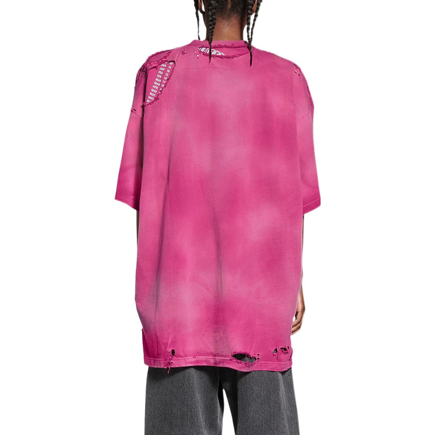 Футболка унисекс розово-розовая Balenciaga, фуксия — фото 4