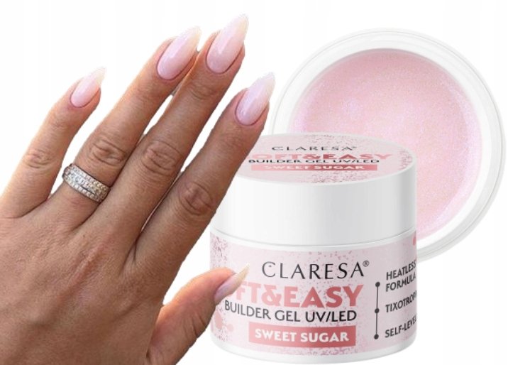 

Claresa Soft & Easy Nail Builder Gel со сладкими частицами сахара 45 г Puderek