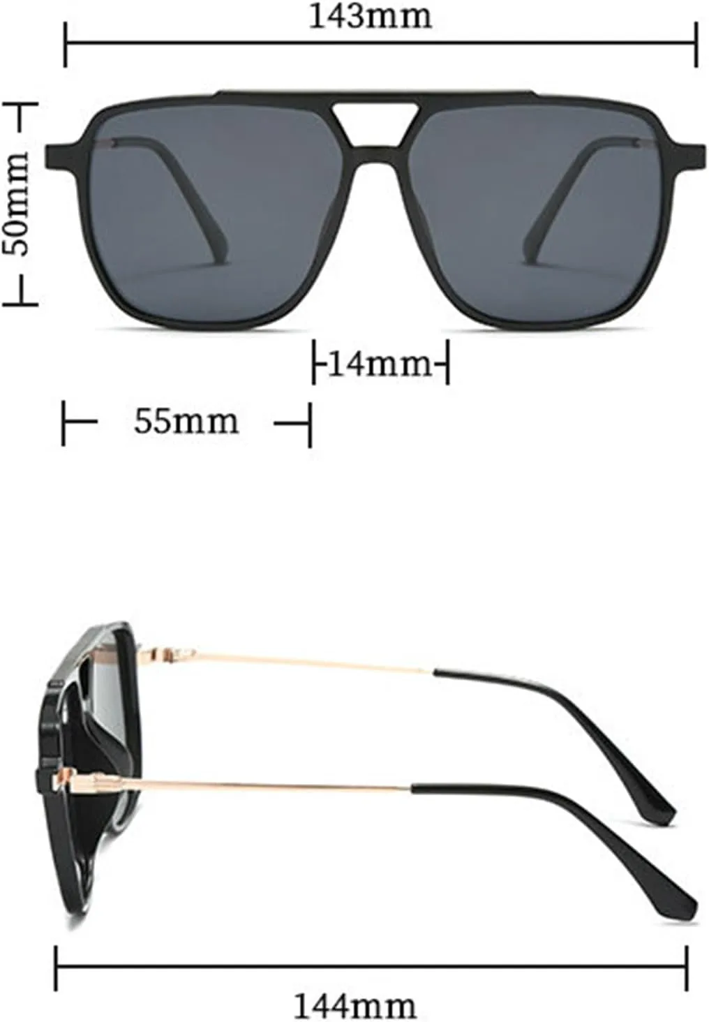 

Солнцезащитные очки Helena Oversized Pilot Square для женщин, модные, черные с желтым градиентом, защита от УФ-излучения UV400, для мужчин, в стиле панк, C5