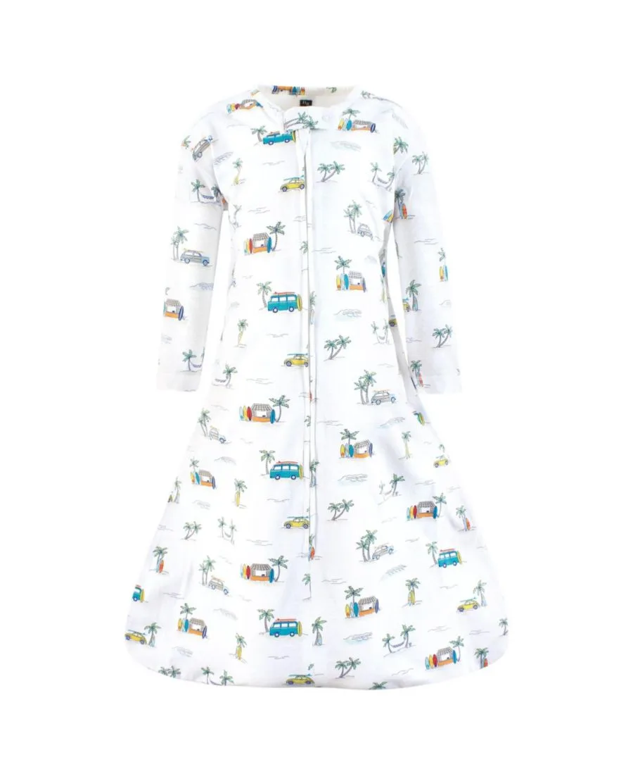 Уютный спальный мешок из хлопкового трикотажа с длинными рукавами Hudson Baby, Surfer Dude