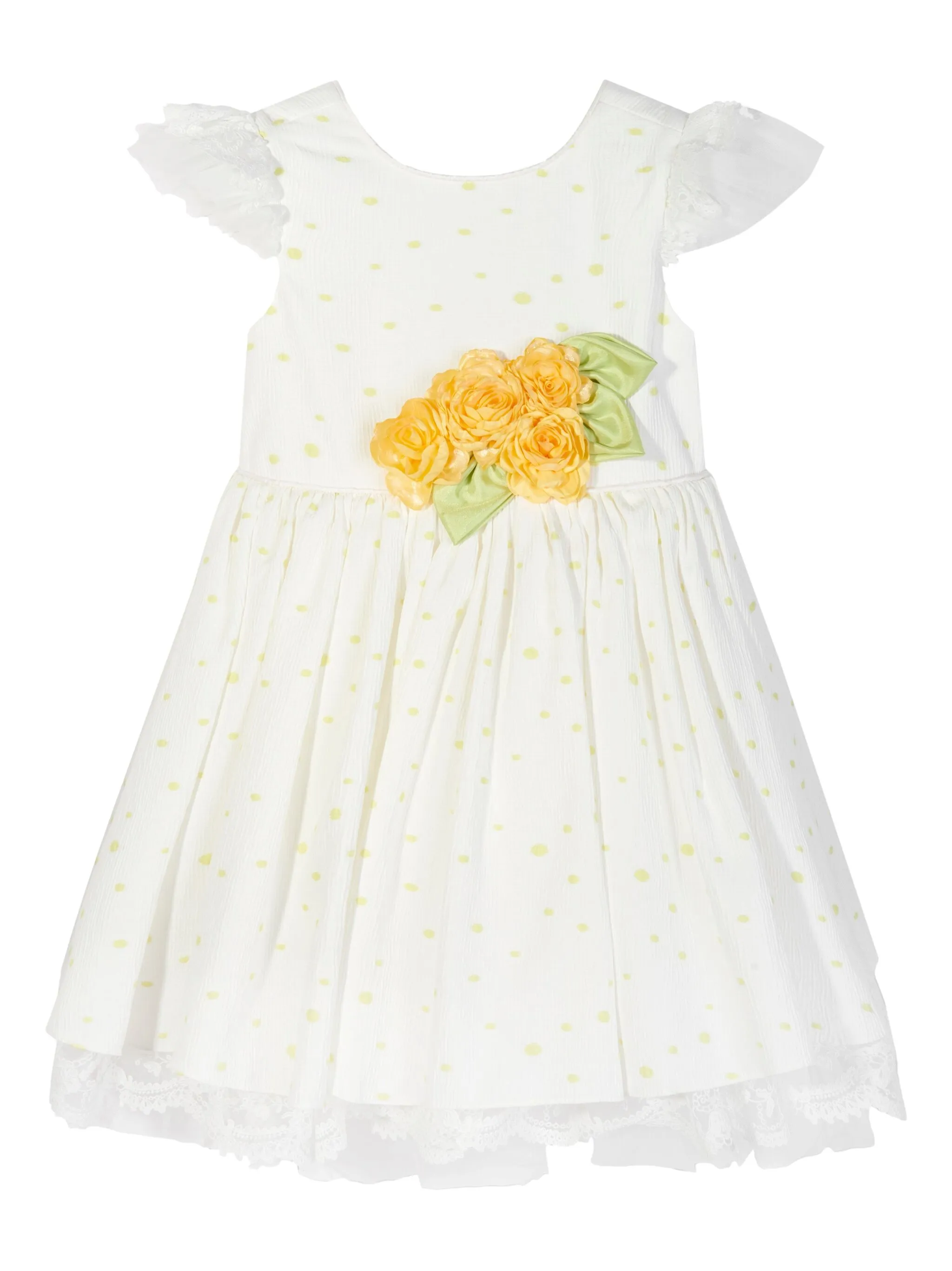 Платье в горох с кружевом Dress & Fleur, белый — фото 3