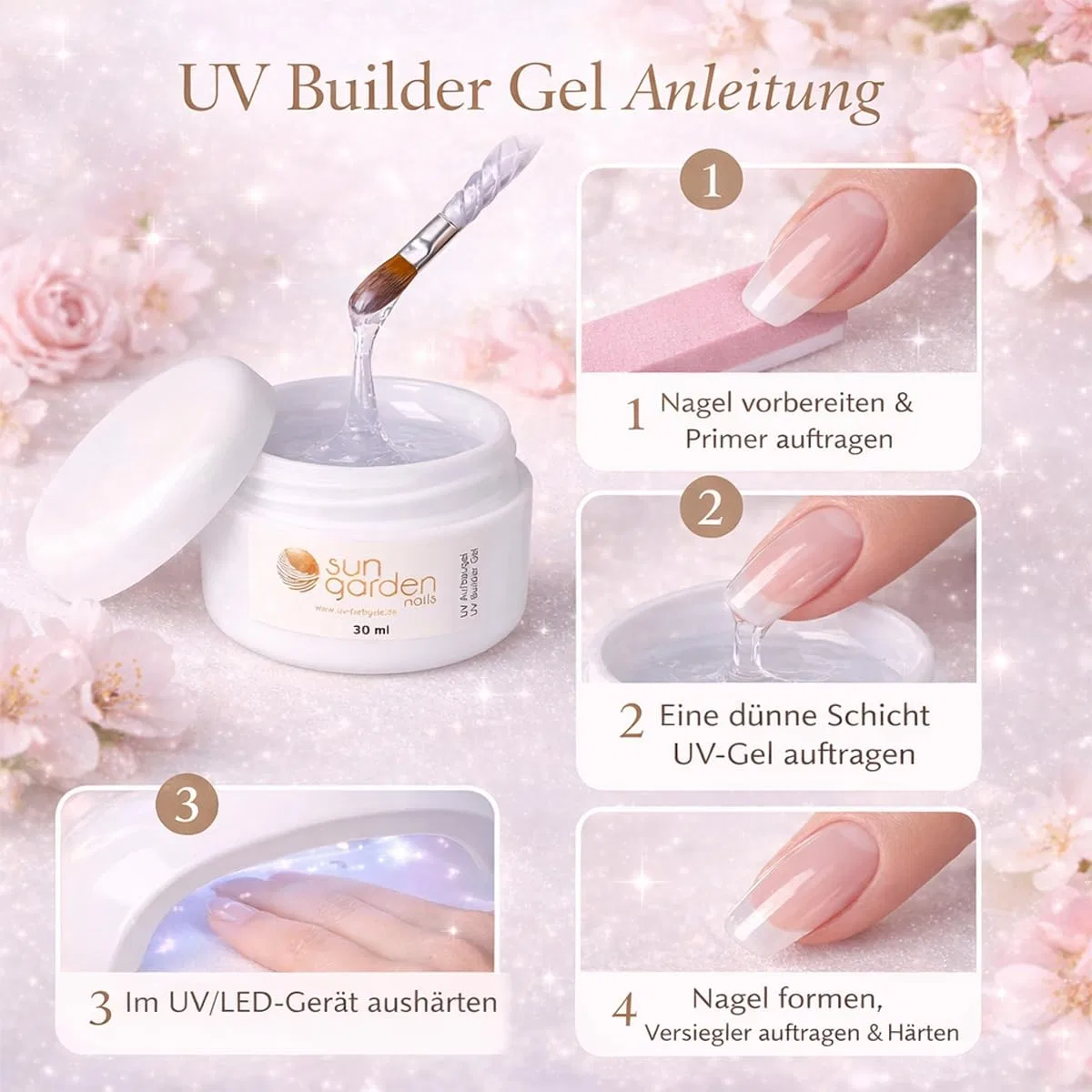 Прозрачный гель для наращивания ногтей «Builder Gel Clear» от Sun Garden Nails Sun Garden Nails — фото 4