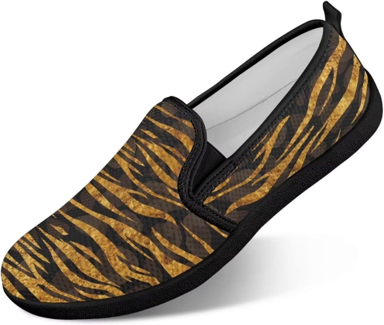 

Мужские лоферы без шнурков, удобные повседневные туфли, дышащие сетчатые кроссовки для ходьбы, плоская подошва без перепада, для тренажерного зала, размеры 4-9 Twousenru, Cartoon Tiger Strips