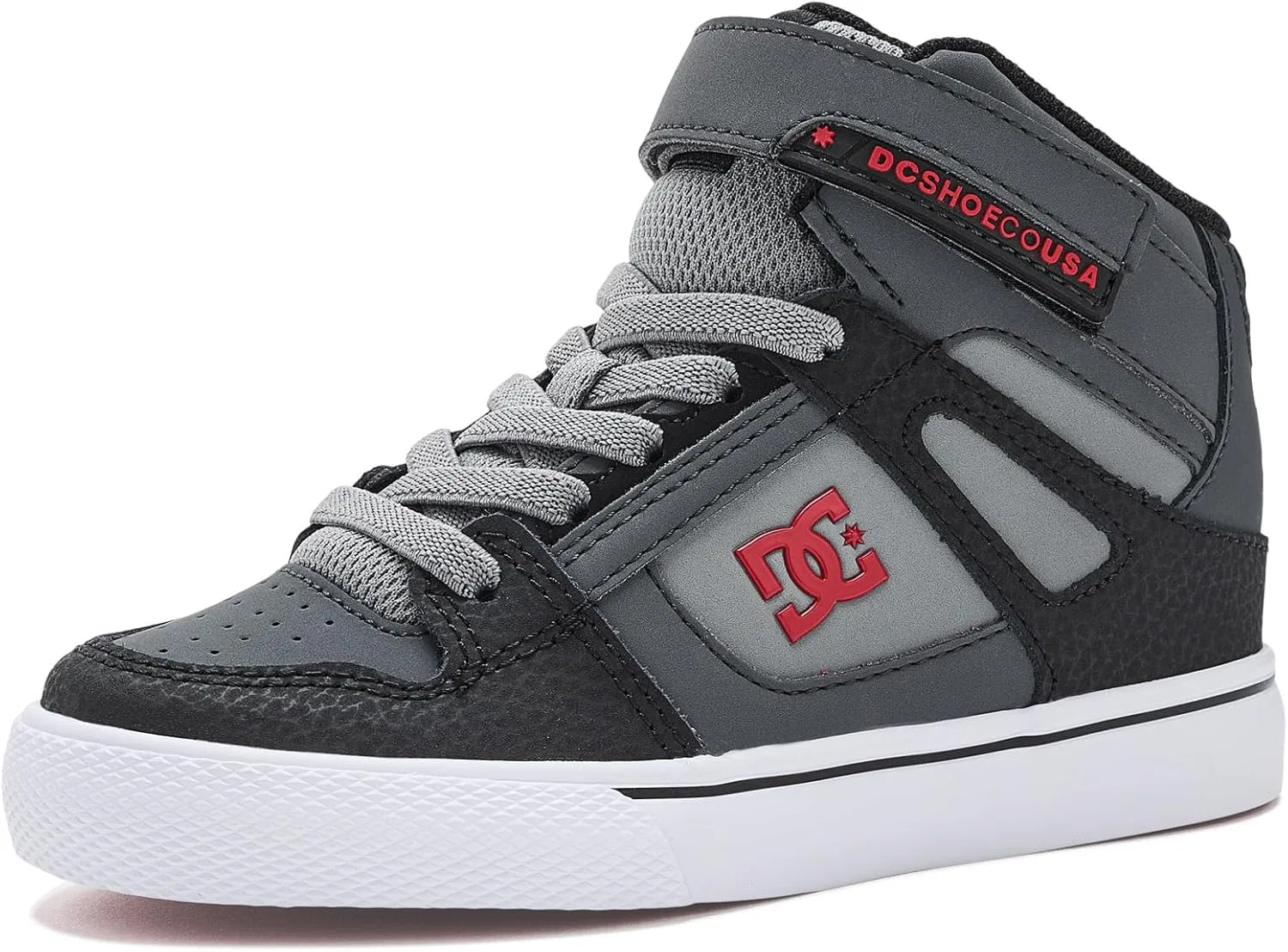 Детские кроссовки для скейтбординга DC Pure Hi Top Ev, серый/черный/красный