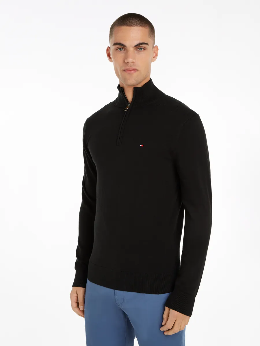 

Tommy Hilfiger Тройер "ESSENTIAL COTTON ZIP MOCK", черный