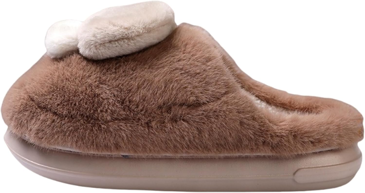 

Тапочки LRYAOAN с рисунком грибов, плюшевые тапочки, домашние хлопковые тапочки для мужчин и женщин, теплые домашние тапочки, коричневый