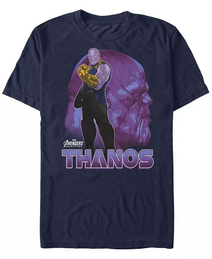 

Мужская футболка с короткими рукавами Marvel Avengers Infinity War Thanos Strong Pose Fifth Sun, синий