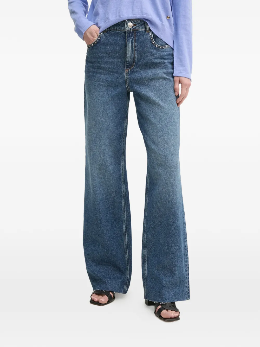 

Джинсы MMRelee, украшенные хромом Mos Mosh, синий