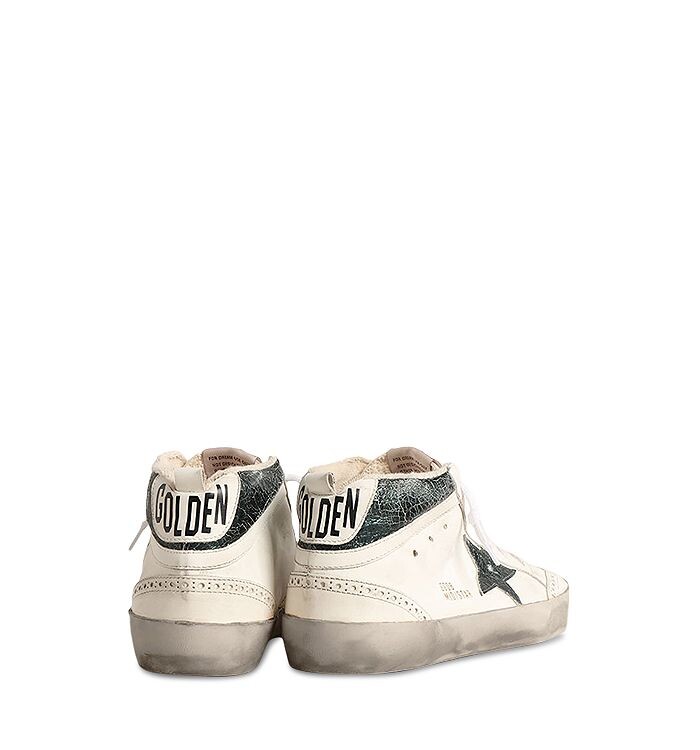 Мужские кроссовки Golden Goose Mid Star со шнуровкой и кончиками крыльев, слоновая кость/кремовый — фото 3