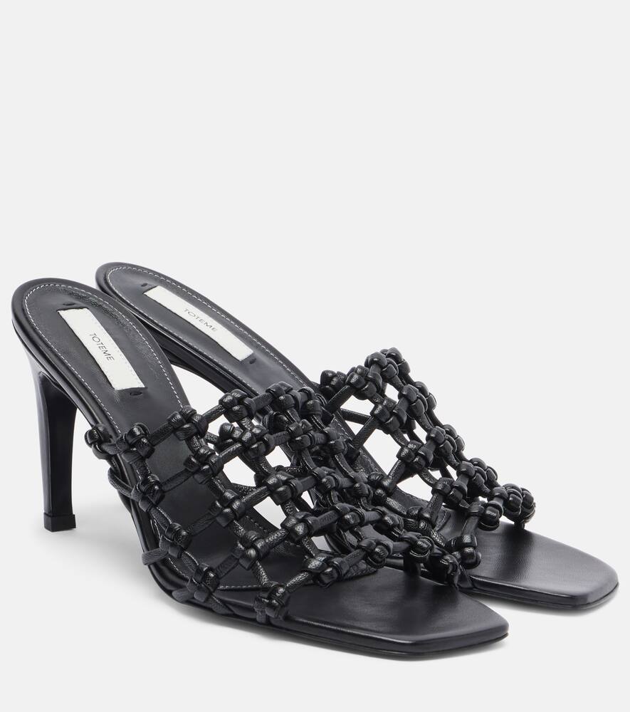 Плетёные кожаные сандалии Toteme, Black 001
