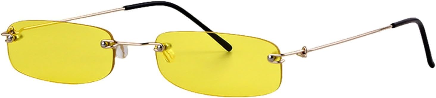 

Маленькие оранжевые солнцезащитные очки без оправы, прямоугольной формы, для мужчин и женщин, в стиле 90-х, крошечные узкие солнцезащитные очки без оправы с тонировкой WNCKSQ, C9