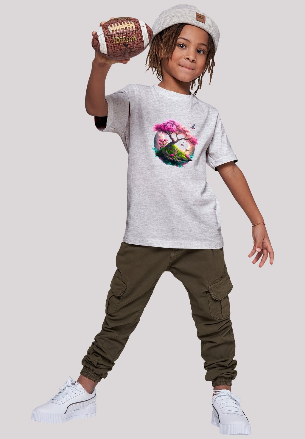 

Футболка с принтом KIRSCHBLÜTEN BAUM TEE UNISEX F4NT4STIC, цвет heather grey