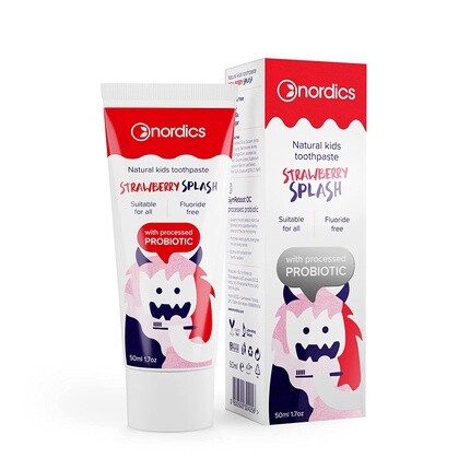 

Детская зубная паста с пробиотиком Strawberry Splash, Nordics Organic Care