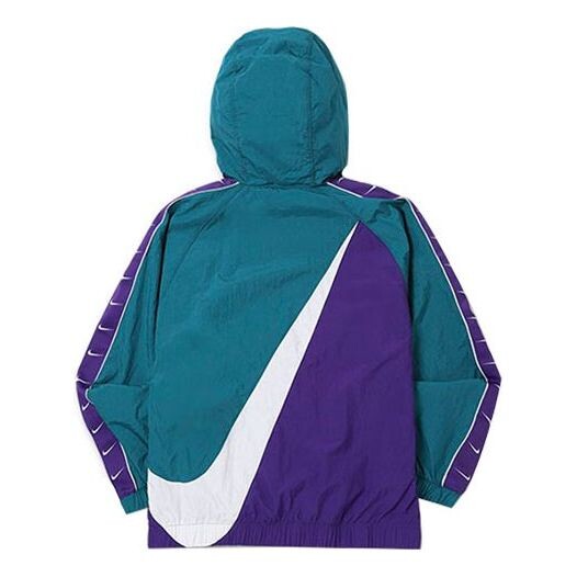 

Куртка Nike AS Men's Nike Sportswear SWOOSH JKT Jacket WVN 'Geode Teal/White/Court Purple/White', синий