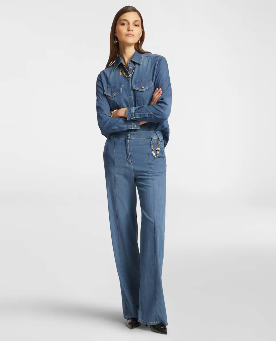 

Женские широкие джинсы "wanda" с 5 карманами Elena Miró, синий