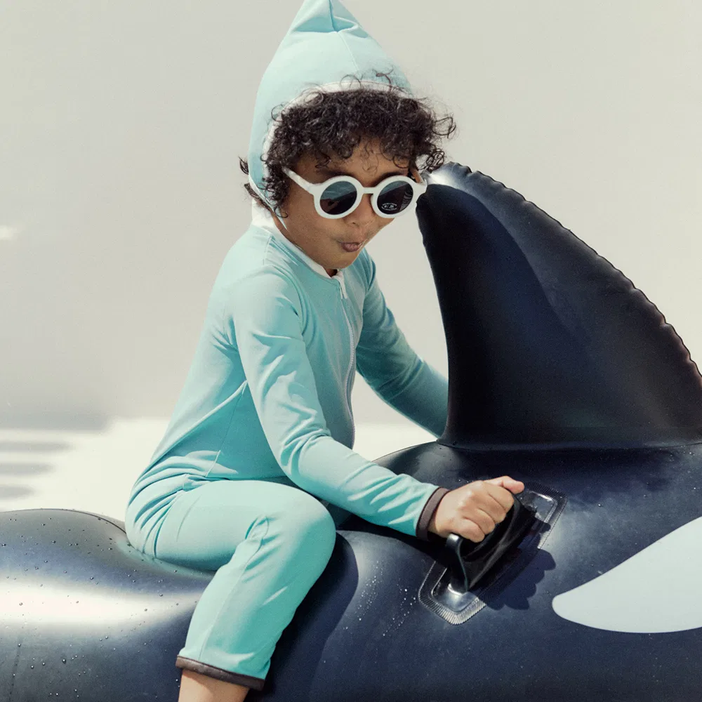Детский комплект рашгарда Color Block Swim кремово-мятного цвета от Doudounsomn — фото 4