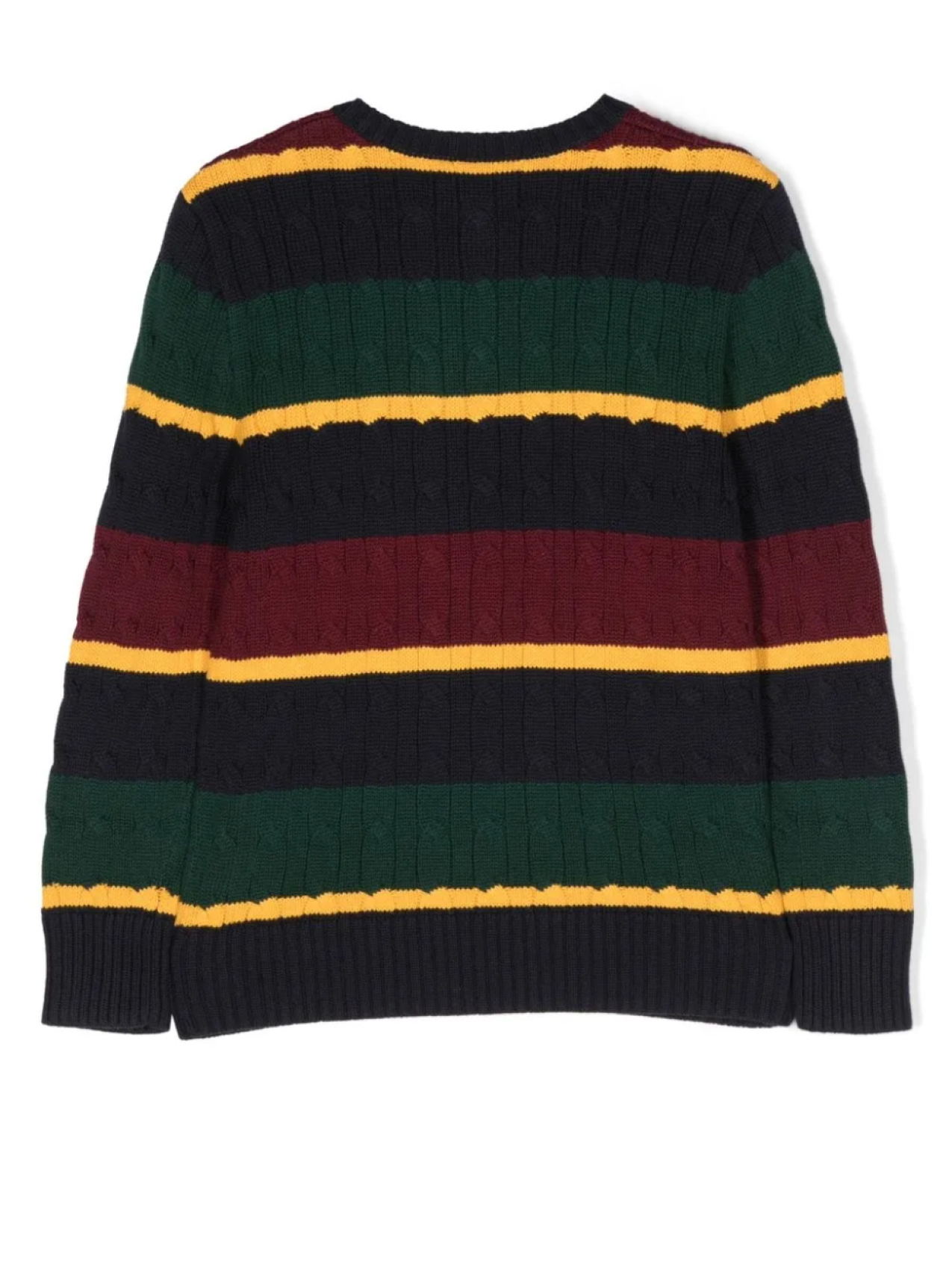 POLO RALPH LAUREN KIDS джемпер фактурной вязки с вышитым логотипом, зеленый — фото 2