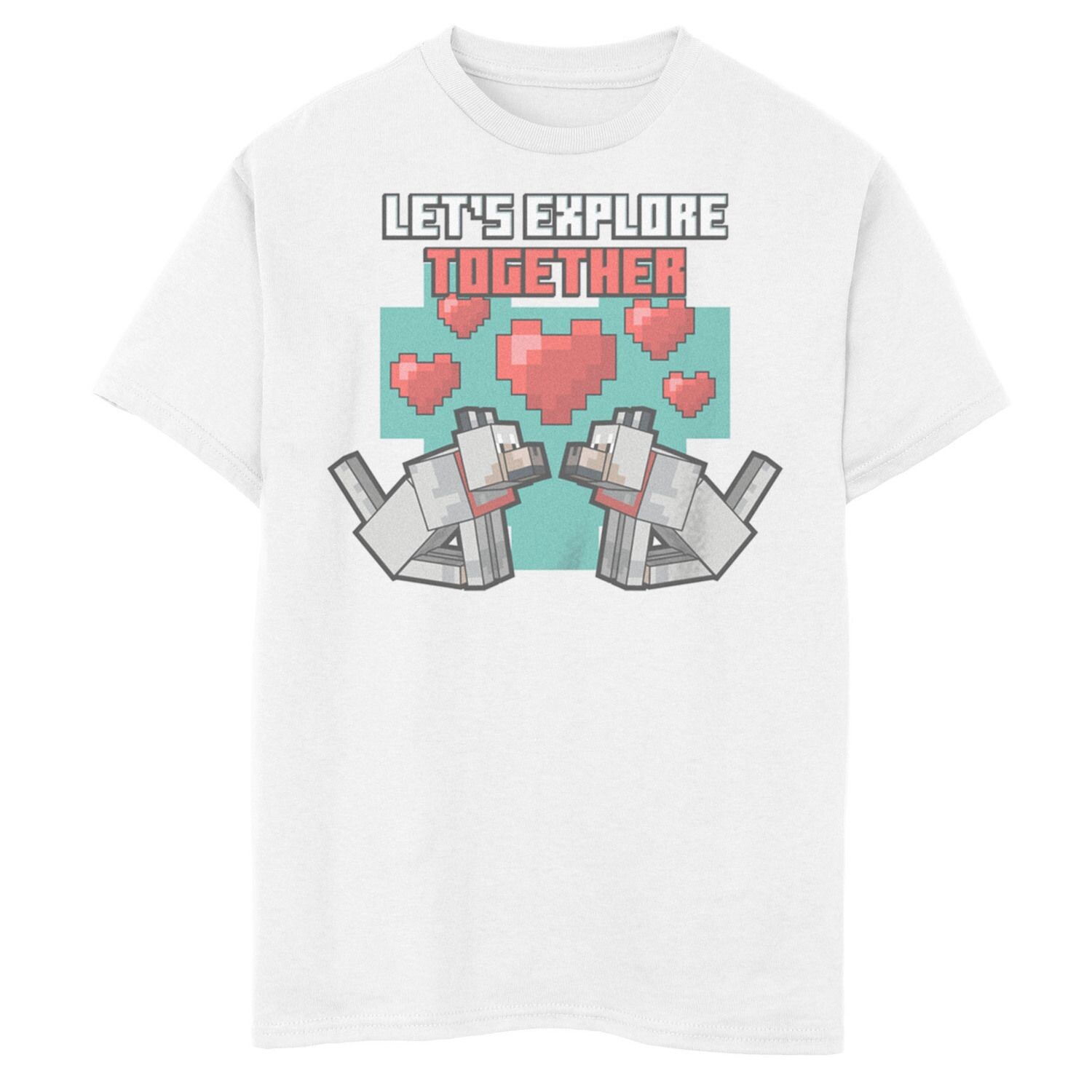 

Футболка с сердечками Minecraft для мальчиков 8–20 лет с собаками Minecraft Licensed Character