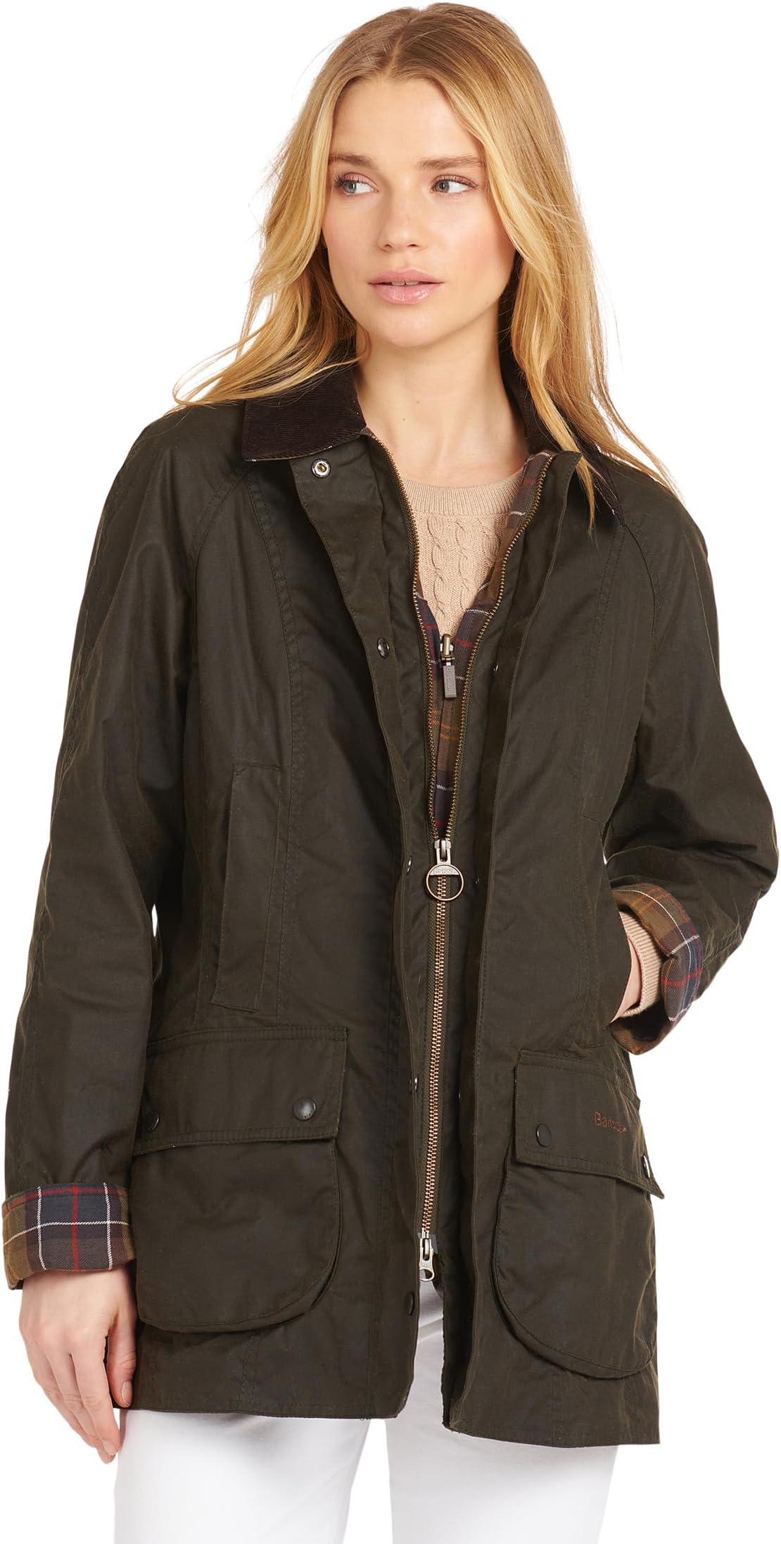 

Женская классическая вощеная куртка Beadnell Barbour, Olive