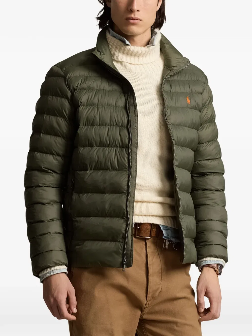 Утепленная куртка на молнии Polo Ralph Lauren, зеленый — фото 3