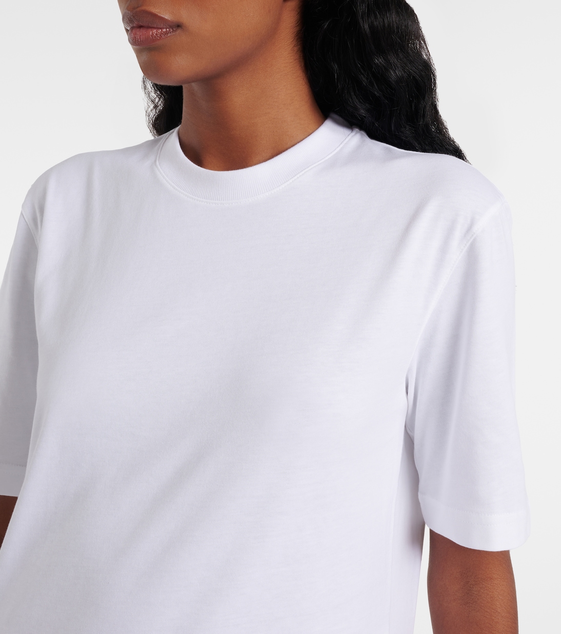 Пеплум из хлопкового джерси, футболка Alaïa, Blanc — фото 4