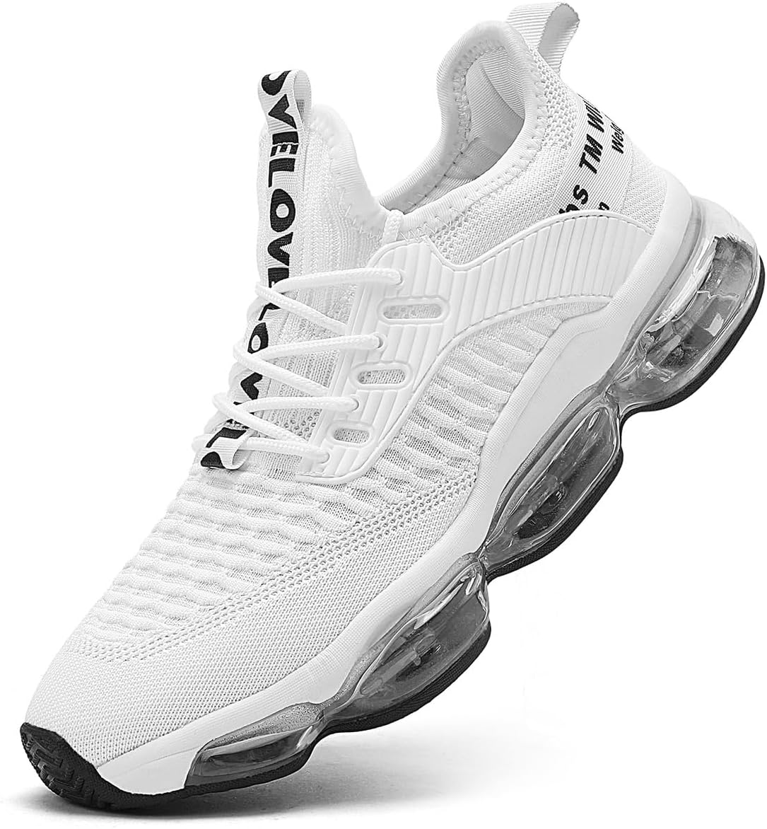 

Мужские кроссовки для бега с воздушной подушкой, теннисные, для ходьбы, повседневные, спортивные, для тренажерного зала и джоггинга Kapsen, белый