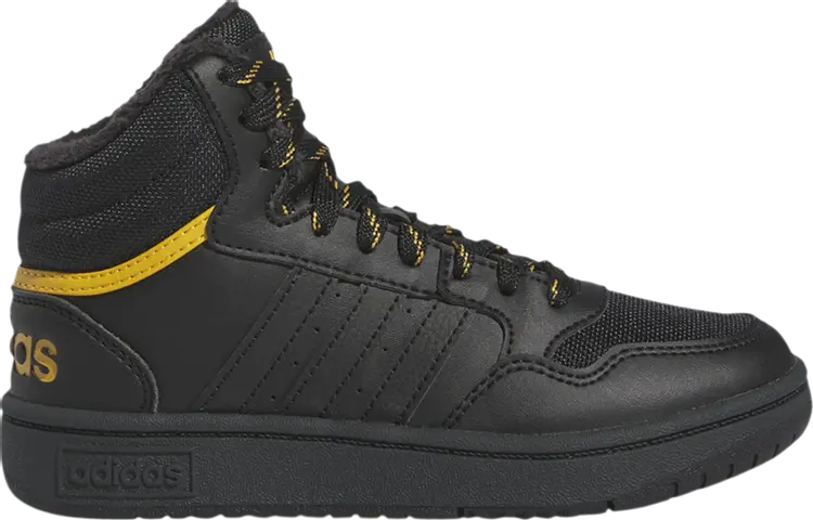 

Кроссовки Hoops 3.0 Mid J 'Black Preloved Yellow', черный