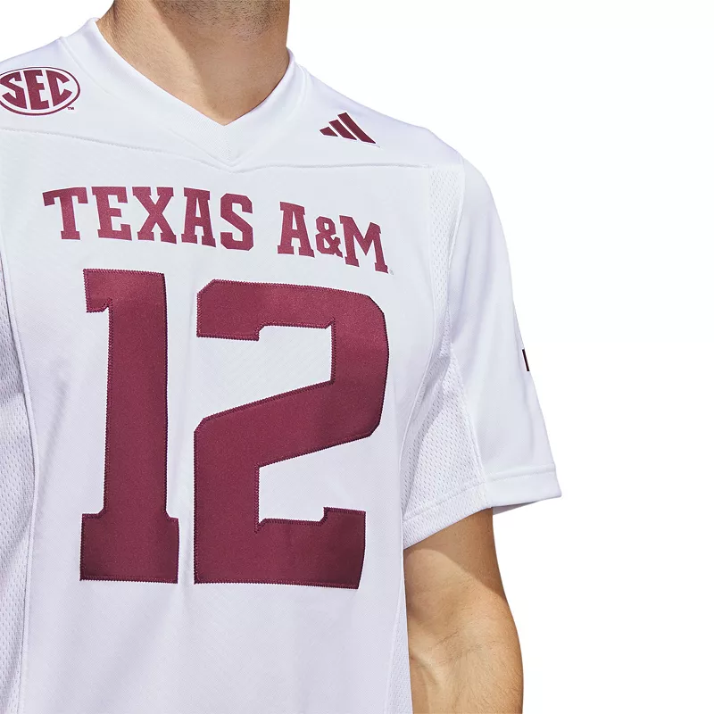 

Мужская белая футбольная майка Adidas Texas A&M Aggies Premier Replica