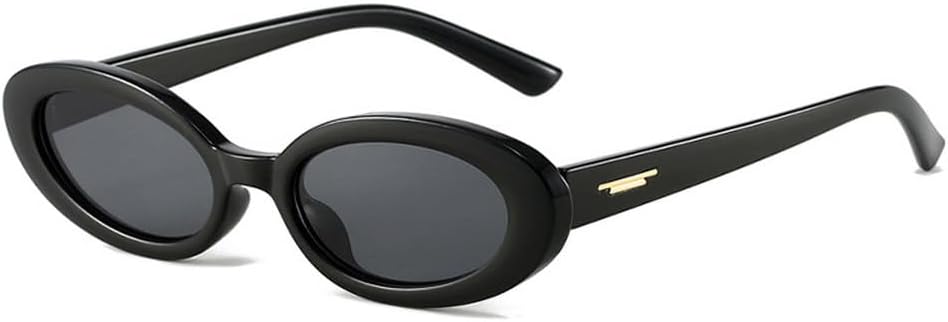 

Популярные модные маленькие овальные солнцезащитные очки для женщин, защита от УФ-излучения UV400, винтажные панк-очки для мужчин, солнцезащитные очки с заклепками, трендовые солнцезащитные очки TKKTLLT, Black Gray