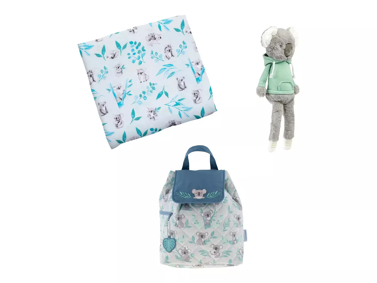 

Koala Backpack, Blanket, & Plush Doll Gift Set Stephen Joseph, Grey/Multicolor