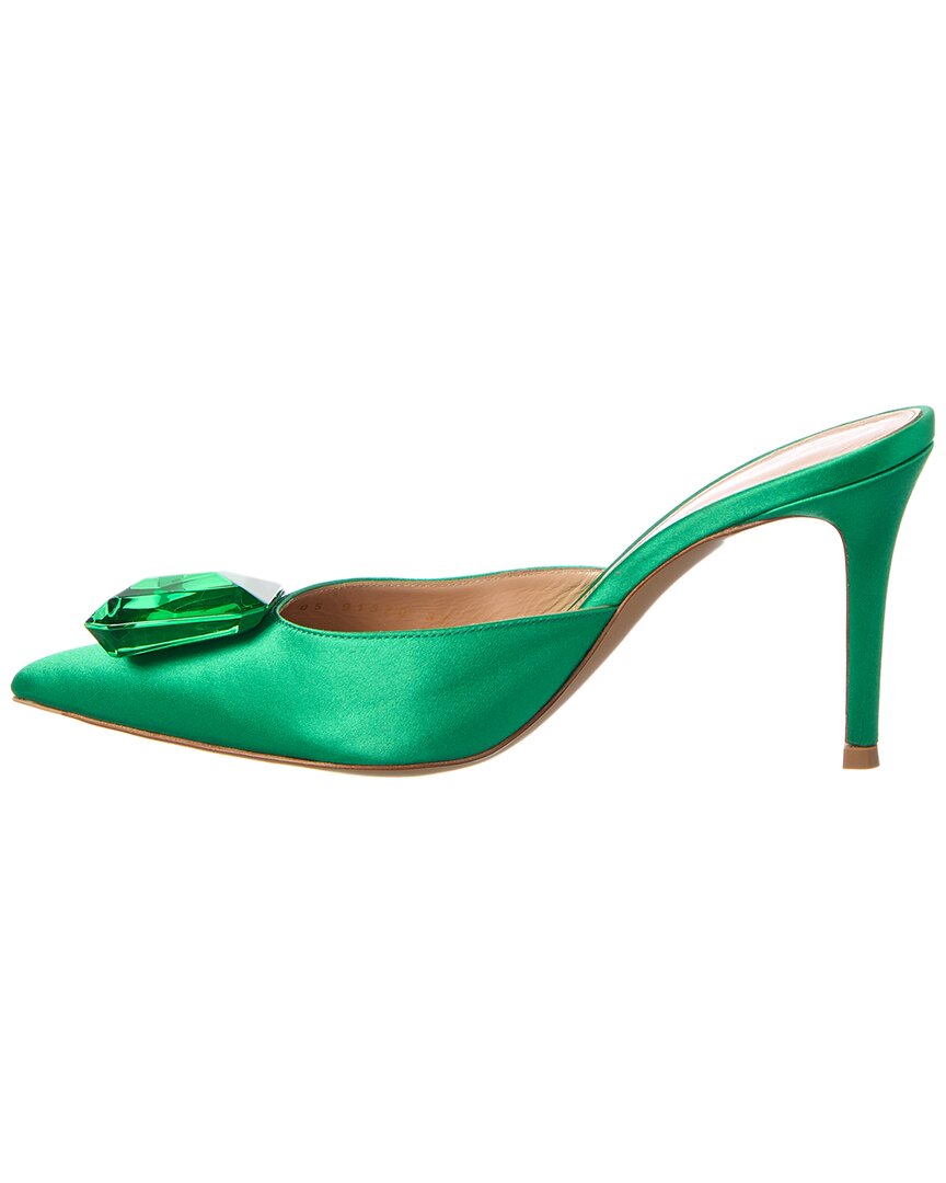 Джаипурские мюли Gianvito Rossi из сатина и кожи, зеленый — фото 2