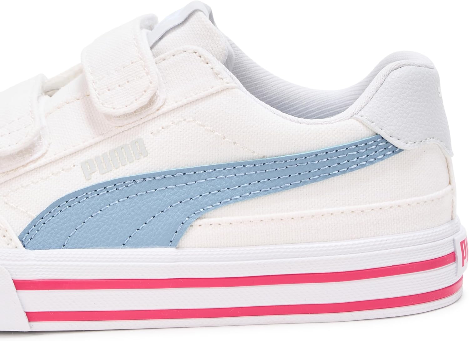 Детские кроссовки PUMA Suede с двумя застежками, Little Kid (4-8 Years) White-silver Mist Ah25 — фото 4