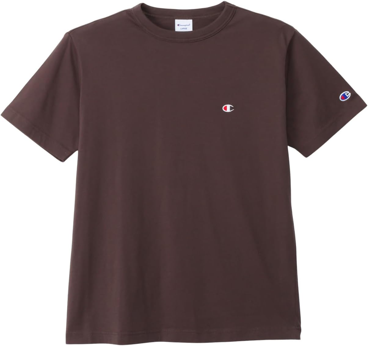 

Мужская футболка Champion C3-P300Z/C3-X352L, короткий рукав, 100% хлопок, Classic Cotton USA, вышивка логотипа в одну точку, футболка с коротким рукавом, базовая модель, шоколадный