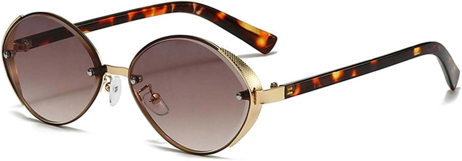 

Солнцезащитные очки Helena для мужчин и женщин, овальная металлическая оправа, модные винтажные многоугольные солнцезащитные очки, унисекс, модные очки с защитой от УФ-излучения UV400, C2