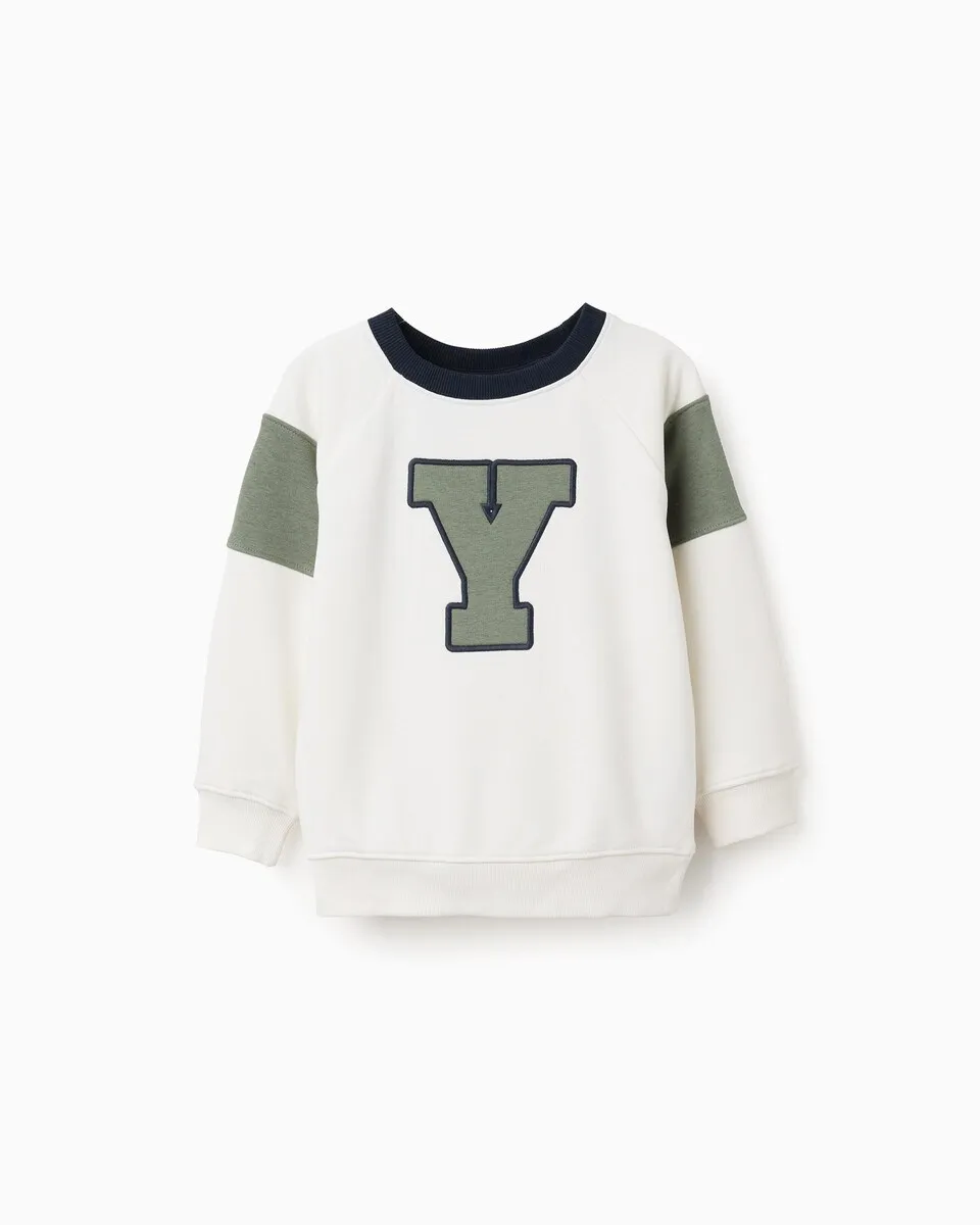 

Детская толстовка с начесом внутри и вышивкой спереди Zippy, белый