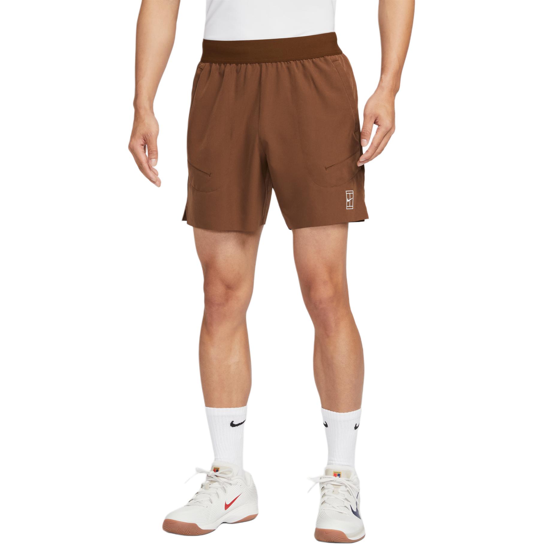Nike CourtAdvantage мужские теннисные шорты Cocoa/White — фото 4