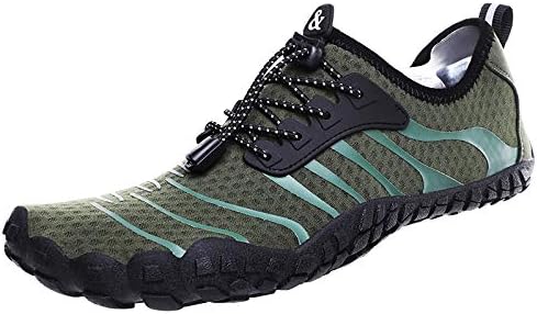 

Мужские водные кроссовки с голой стопой, быстро сохнущие походные кроссовки для походов по рекам, пляжа, нескользящие аква-кроссовки, легкие плавательные кроссовки, кроссовки для трейл-раннинга и серфинга Qacksv, зеленый