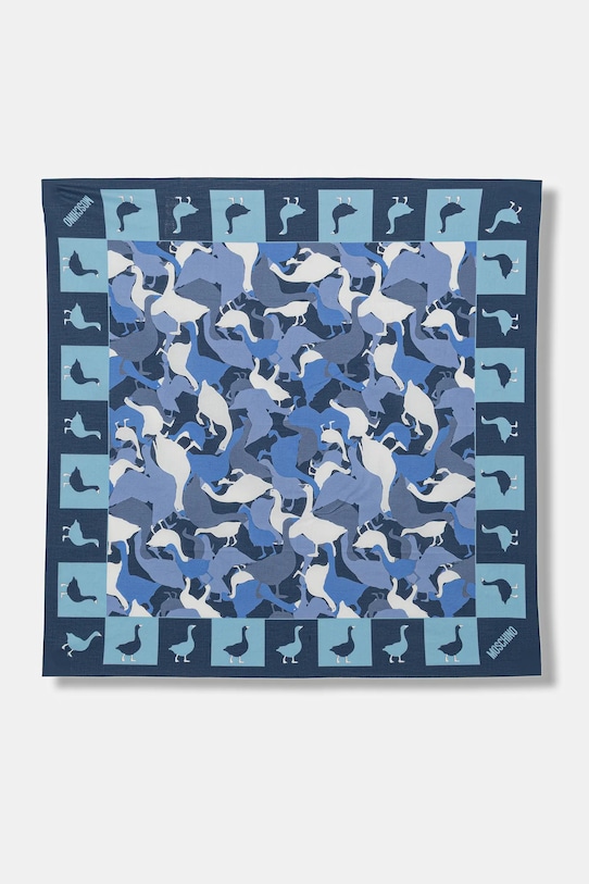

Хлопковый шарф Moschino, синий